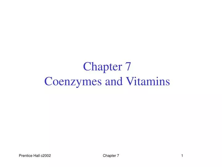 chapter 7 coenzymes and vitamins