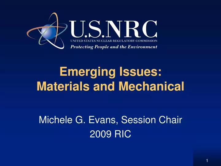 emerging issues materials and mechanical