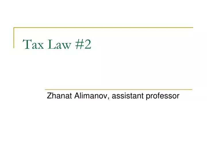 tax law 2