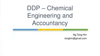 DDP – Chemical Engineering and Accountancy