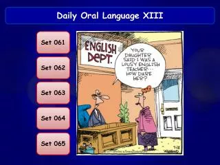 Daily Oral Language XIII
