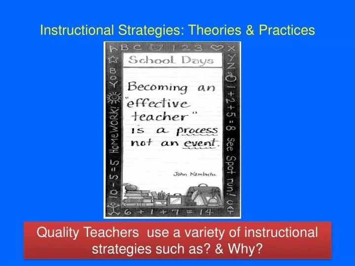 instructional strategies theories practices