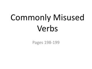 Commonly Misused Verbs
