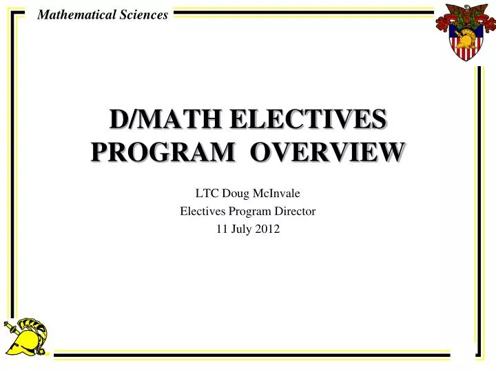 d math electives program overview