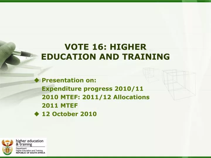 vote 16 higher education and training