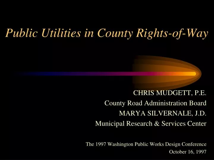 public utilities in county rights of way