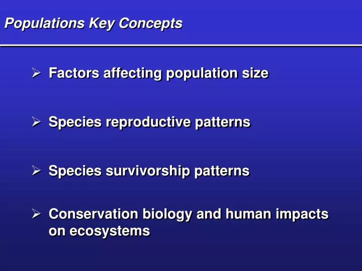 populations key concepts
