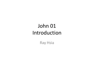 John 01 Introduction
