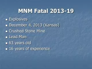 MNM Fatal 2013-19