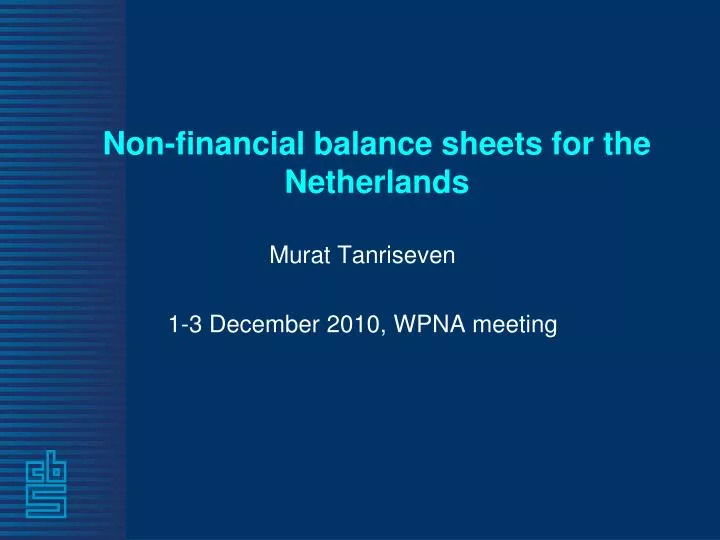 non financial balance sheets for the netherlands