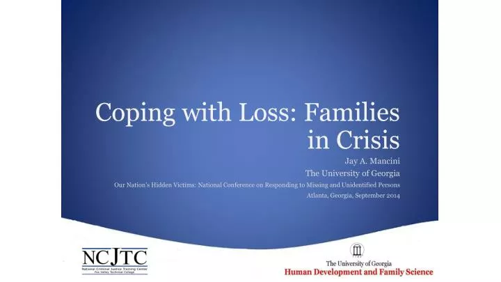 coping with loss families in crisis
