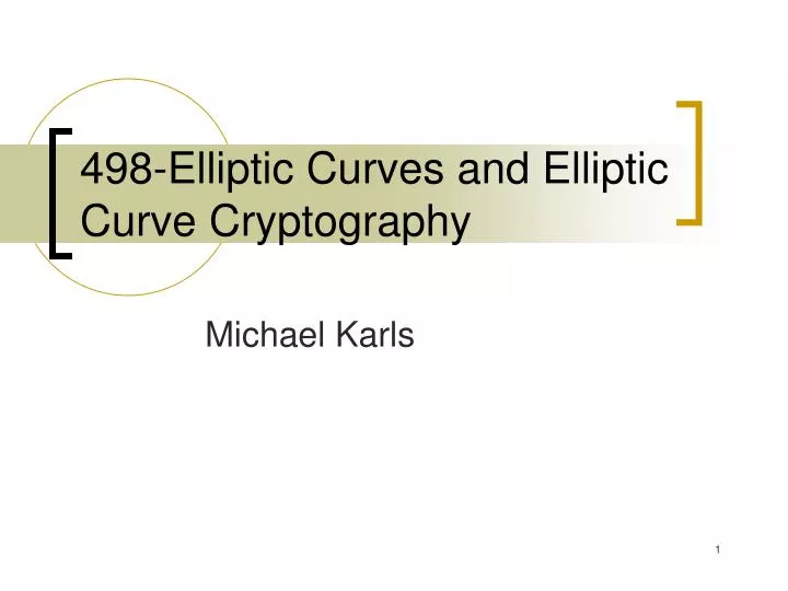 498 elliptic curves and elliptic curve cryptography