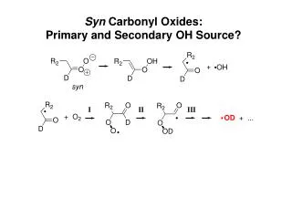 Syn Carbonyl Oxides: Primary and Secondary OH Source?
