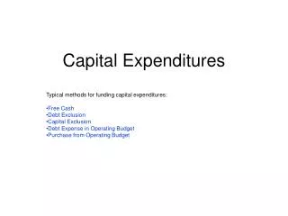 Capital Expenditures