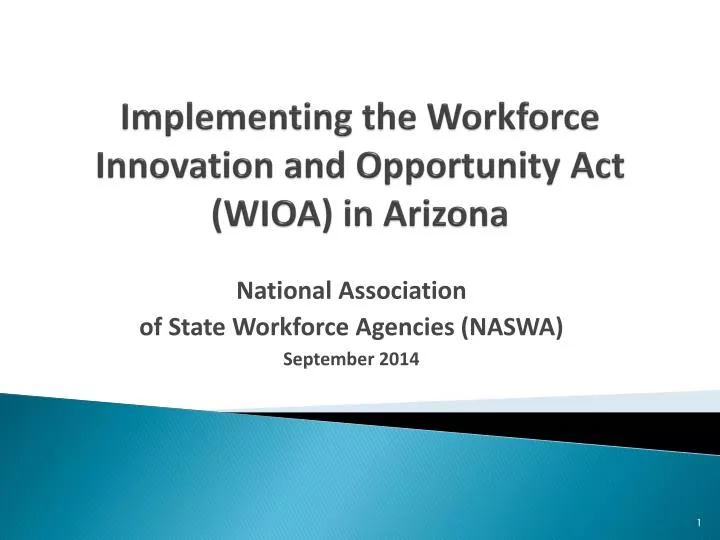 implementing the workforce innovation and opportunity act wioa in arizona