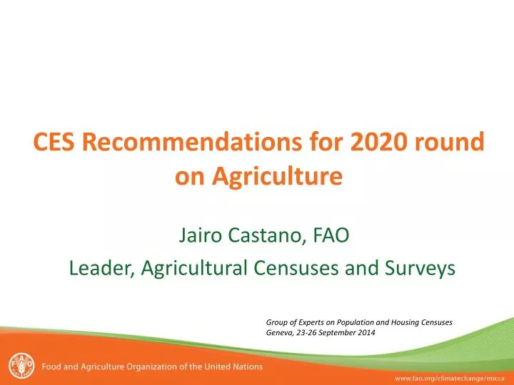 ces recommendations for 2020 round on agriculture