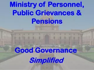 Ministry of Personnel, Public Grievances &amp; Pensions