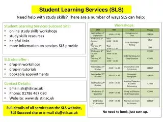 Student Learning Services (SLS)
