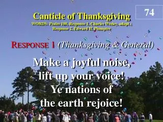 Canticle of Thanksgiving (Response 1)