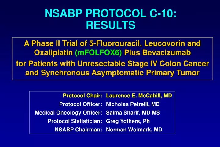 nsabp protocol c 10 results