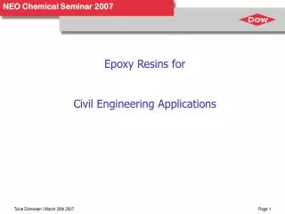 Epoxy Resins for Civil Engineering Applications