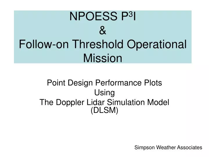 npoess p 3 i follow on threshold operational mission