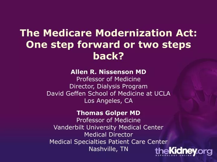 the medicare modernization act one step forward or two steps back