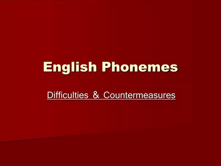 english phonemes