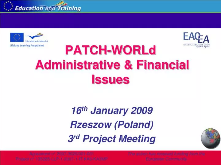 patch world administrative financial issues