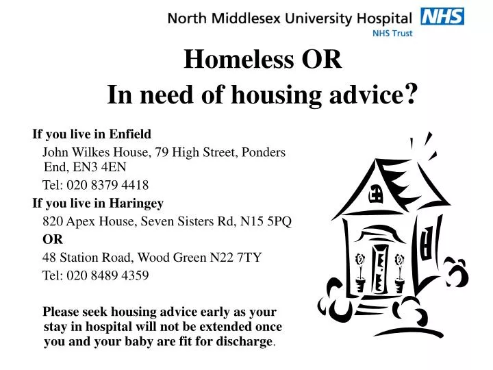 homeless or in need of housing advice