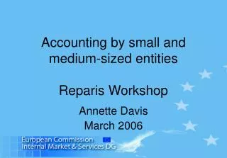 Accounting by small and medium-sized entities Rep aris Workshop