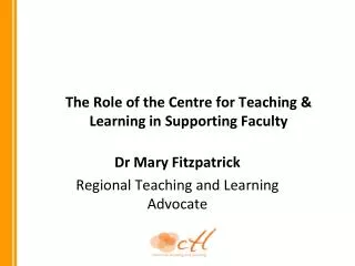 The Role of the Centre for Teaching &amp; Learning in Supporting Faculty