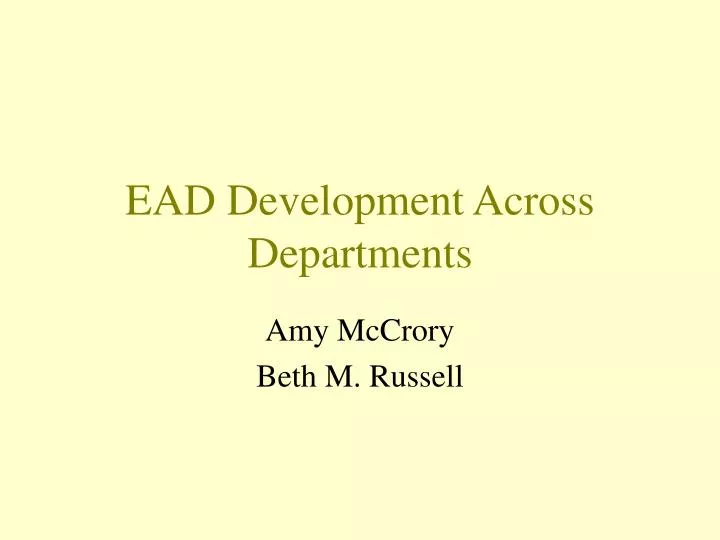 ead development across departments