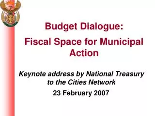 Keynote address by National Treasury to the Cities Network 23 February 2007