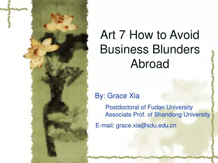 art 7 how to avoid business blunders abroad