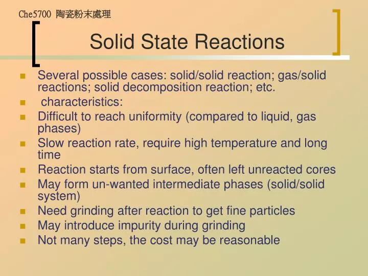 solid state reactions