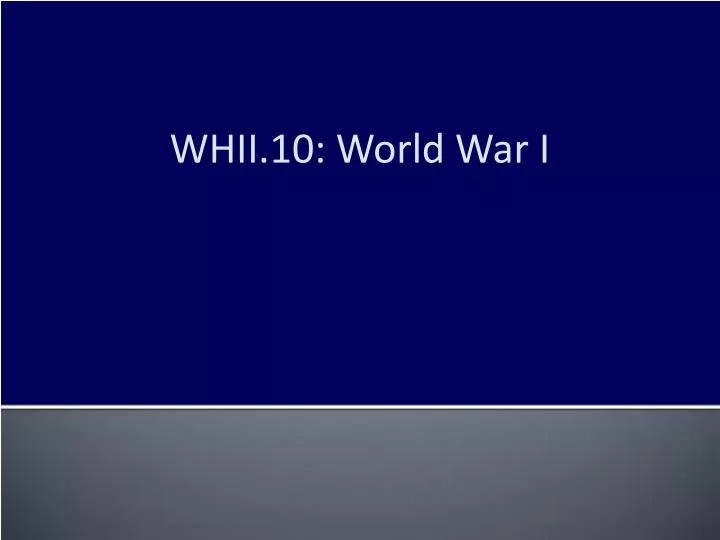 whii 10 world war i