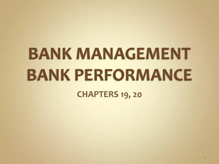 bank management bank performance