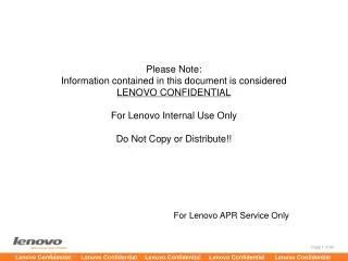 For Lenovo APR Service Only