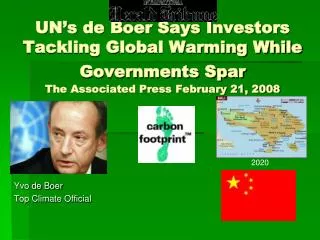 Yvo de Boer Top Climate Official