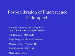 Post-calibration of Fluorescence Chlorophyll
