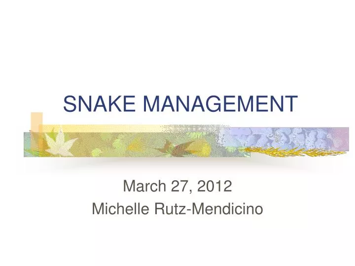 snake management