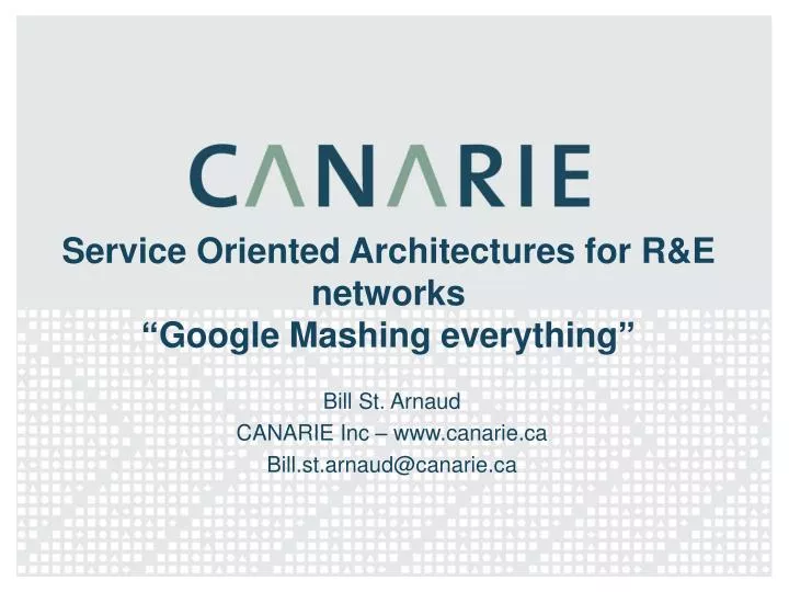 service oriented architectures for r e networks google mashing everything