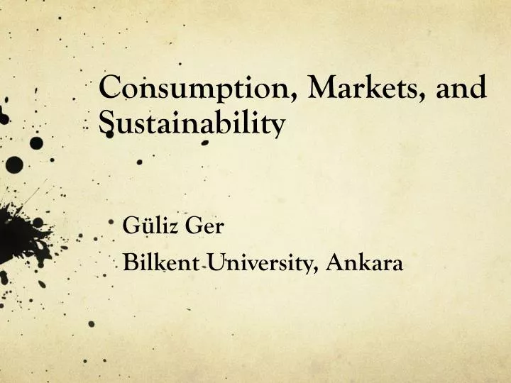 consumption markets and sustainability