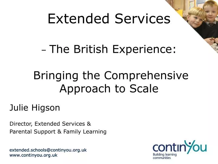 extended services the british experience bringing the comprehensive approach to scale