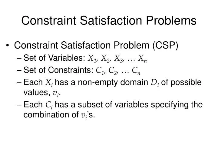 constraint satisfaction problems
