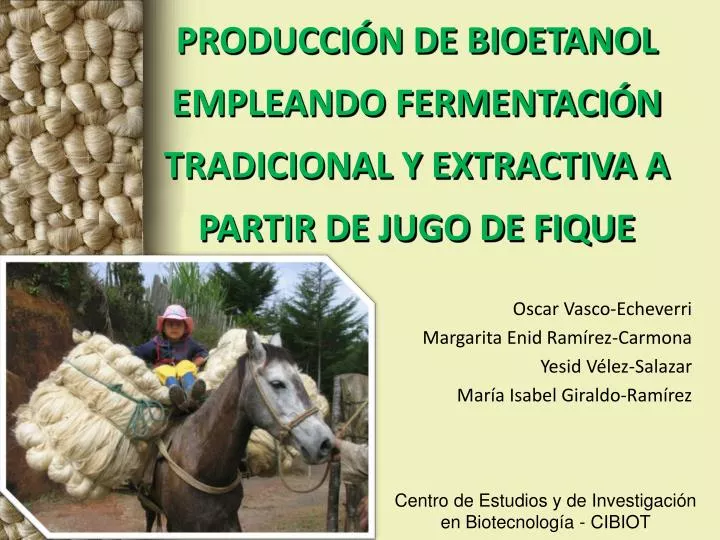 producci n de bioetanol empleando fermentaci n tradicional y extractiva a partir de jugo de fique