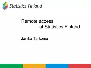 Remote access 		at Statistics Finland
