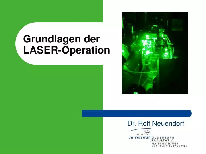 grundlagen der laser operation