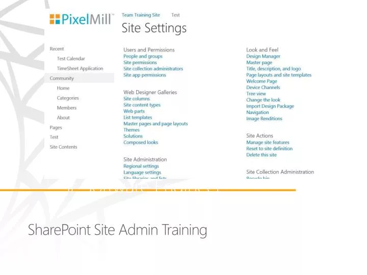 sharepoint site admin training
